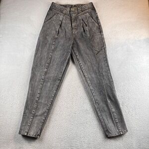 VTG 80's Jordache Jeans Womens 12 Black Acid Wash High Waisted Paneled City